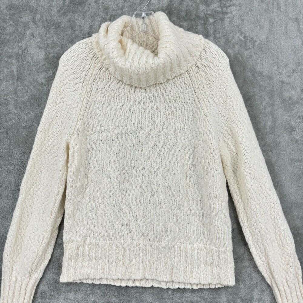 J Crew Sweater Womens Medium Chunky Knit Alpaca Turtleneck Pullover Cozy Casual